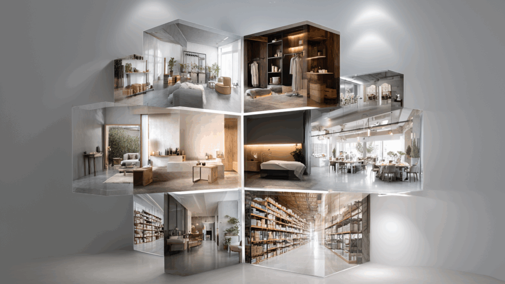Dollhouse aus 3D-Ansicht moderner Immobilien